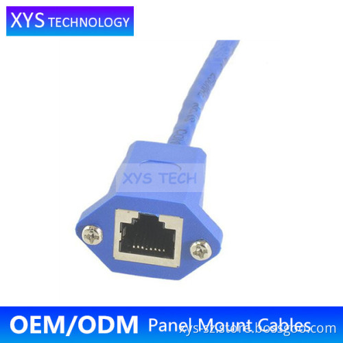 XYS TECH Shenzhen Factory RJ45 male to female Extension Cat5e panel mount/